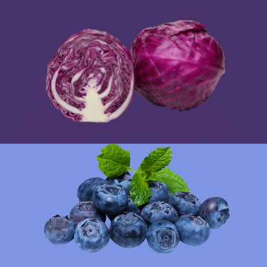 blue purple food waste dye